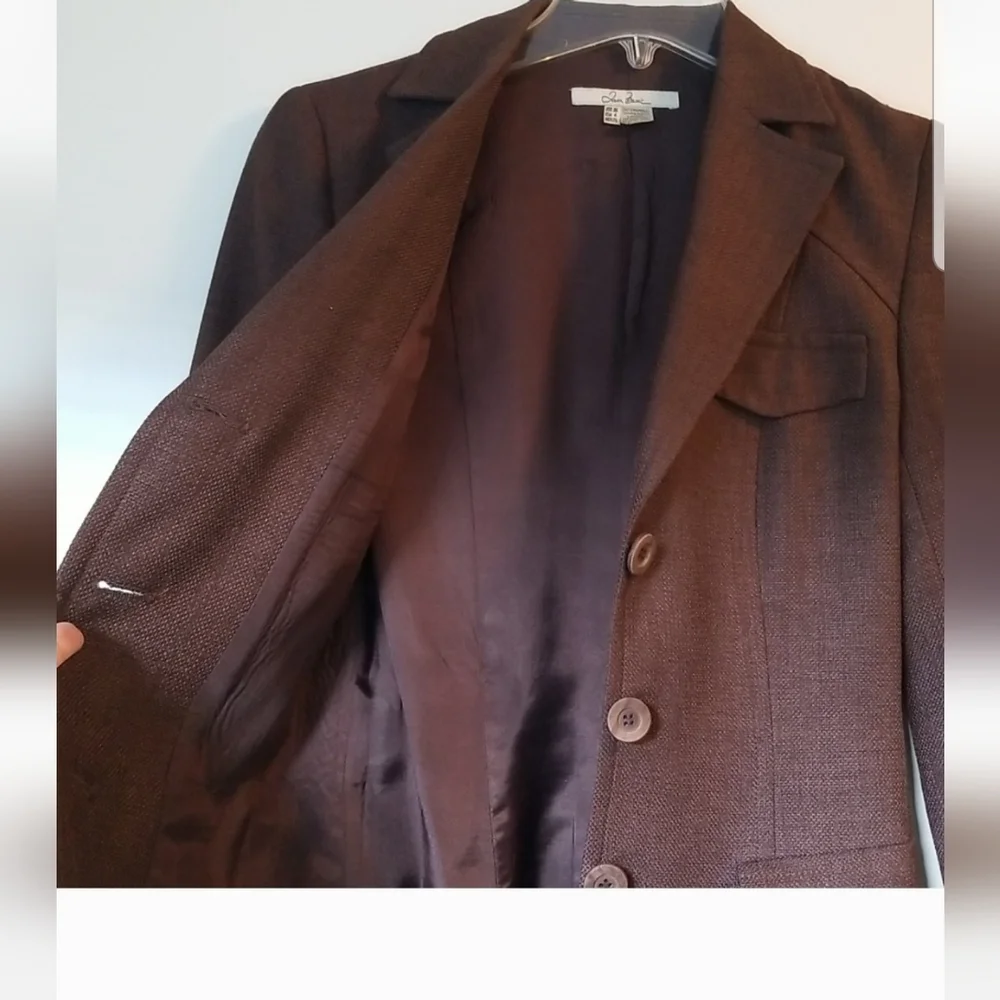 Zara Basic womens tweed brown blazer size 4 - Picture 3 of 11